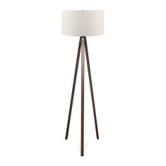 Φωτιστικό δαπέδου Rosling Megapap Mdf/ύφασμα Pvc χρώμα καρυδί - λευκό 38x38x140εκ. |  Δαπέδου στο espiti