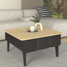 Τραπεζάκι σαλονιού Pedro Megapap χρώμα ανθρακί - rota oak 73,2x73,2x38,6εκ. |  Τραπεζάκια σαλονιού στο espiti