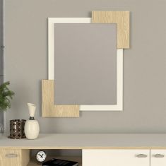 Καθρέπτης τοίχου Selinos Μegapap χρώμα sandstone - rota oak 65x2,2x85εκ. |  Καθρέπτες στο espiti