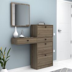 Έπιπλο εισόδου Pego Megapap χρώμα καρυδί 130x30x123,3εκ. |  Βιτρίνες - Έπιπλα εισόδου στο espiti