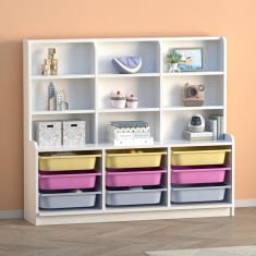 Βιβλιοθήκη Obia Megapap με 9 συρτάρια χρώμα λευκό 132,6x30x115εκ. |  Παιδικά έπιπλα στο espiti