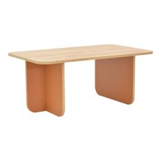 Τραπέζι Bοca pakoworld σε oak-κεραμιδί απόχρωση 100x60x42εκ |  Τραπεζάκια σαλονιού στο espiti