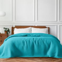 Beauty Home Πικέ υπέρδιπλη waffle Art 1990 Petrol 230x240 Πετρόλ       |  Κουβέρτες Βαμβακερές Υπέρδιπλες στο espiti