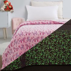 Beauty Home Κουβέρτα μονή φωσφορίζουσα Flash Art 6148 160x220 Ροζ       |  Κουβέρτες Παιδικές στο espiti