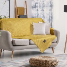 Beauty Home Ριχτάρι Τριθέσιο Velvety Art 8412 180x300 Ώχρα       |  Ριχτάρια στο espiti