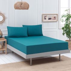 Beauty Home Σεντόνι King size μονόχρωμο Art 1999 265x270 Πετρόλ       |  Μονόχρωμα Υπέρδιπλα στο espiti