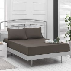 Beauty Home Σεντόνι μονό μονόχρωμο με λάστιχο Art 1999 110x200+30 Καφέ       |  Μονόχρωμα Μονά στο espiti