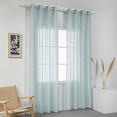 Beauty Home Κουρτίνα γάζα με σενίλ και 8 μεταλλικούς κρίκους Art 8441 140x270 Βεραμάν       |  Ετοιμες κουρτίνες με σχέδιο στο espiti