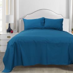 Beauty Home Σετ σεντόνια King Size με λάστιχο 4 Seasons Art 12000 260x270 Πετρόλ       |  Μονόχρωμα Υπέρδιπλα στο espiti
