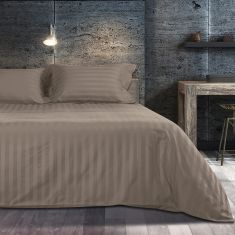 Beauty Home Σετ παπλωματοθήκη υπέρδιπλη Art 1530 Stripe σε 7 αποχρώσεις 240x250  Μόκα     |  Παπλωματοθήκες Υπέρδιπλες στο espiti