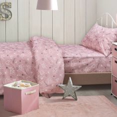 Beauty Home Σετ σεντόνια μονά με λάστιχο Princess Art 6214 100x200+30 Ροζ       |  Σεντόνια Παιδικά στο espiti