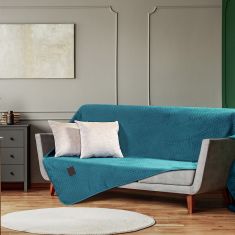 Beauty Home Ριχτάρι Velvety σετ 2τμχ Art 8413 (180x250+180x300) Πετρόλ       |  Ριχτάρια στο espiti
