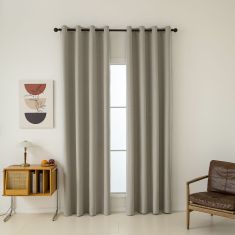 Beauty Home Κουρτίνα Full Blackout σκίασης με 8 κρίκους Total Art 8446 140x270 Άμμου       |  Ετοιμες κουρτίνες με σχέδιο στο espiti