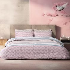 Beauty Home Σετ σεντόνια υπέρδιπλα με λάστιχο Mnemba Art 12184 170x200+30 Ροζ       |  Σεντόνια Υπέρδιπλα / King Size στο espiti