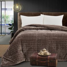 Beauty Home Κουβερτοπάπλωμα υπέρδιπλο Art 12515 220x240 Μόκα       |  Κουβερτοπαπλώματα  στο espiti