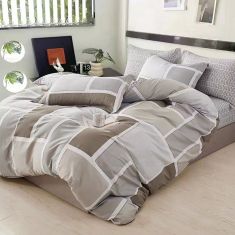 Beauty Home Σετ σεντόνια υπέρδιπλα με λάστιχο Art 12601 Luigi 165x200+30 Γκρι,Μπεζ       |  Σεντόνια Υπέρδιπλα / King Size στο espiti
