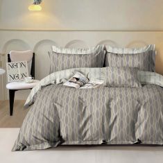 Beauty Home Σετ σεντόνια υπέρδιπλα με λάστιχο Art 12614 Byrd 165x200+30 Γκρι,Μπεζ       |  Σεντόνια Υπέρδιπλα / King Size στο espiti