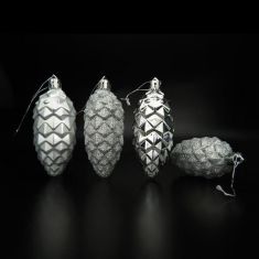 Beauty Home ΚΟΥΚΟΥΝΑΡΕΣ ΠΛΑΣΤΙΚΕΣ, ΑΣΗΜΙ, ΣΕΤ 4ΤΜΧ, 9x4cm       |  Χριστουγεννιάτικα Διακοσμητικά στο espiti