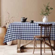 Beauty Home Επαγγελματικό τραπεζομάντηλο Checks Art Ε8494 145x220 Μπλε σκούρο       |  Τραπεζαρία στο espiti