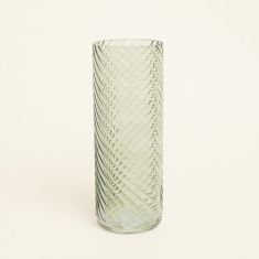 Beauty Home Γυάλινο Βάζο με Εφέ Στροβιλισμού 10cm x 26.5cm  Πράσινο     |  Βάζα στο espiti