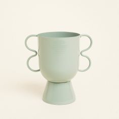 Beauty Home Βάζο Μεταλλικό  15 cm x 10 cm x 16 cm  SAGE GREEN     |  Βάζα στο espiti