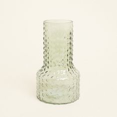 Beauty Home Βάζο Ανάγλυφο 13.8 x 24 cm  ΣΚΟΥΡΟ ΠΡΑΣΙΝΟ     |  Βάζα στο espiti