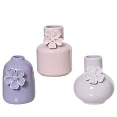 Beauty Home Βαζάκι πορσελάνης με Λουλούδι 8 x 12 cm  Μωβ     |  Βάζα στο espiti