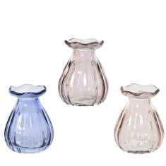 Beauty Home Γυάλινο βάζάκι 7 x  9cm  Λιλά     |  Βάζα στο espiti