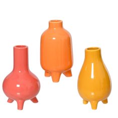 Beauty Home Βάζο Πορσελάνης 3 Σχεδία 7.3 x 13 CM  Κοραλί     |  Βάζα στο espiti