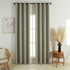 Beauty Home Κουρτίνα Full Blackout σκίασης με 8 κρίκους Soft Art 8391 Dark Beige-3 140x270 Σκούρο Μπεζ       |  Ετοιμες κουρτίνες με σχέδιο στο espiti