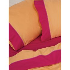 Σετ Κουβερλι Υπέρδιπλο 240x250 COLOUR BLOCKING APRICOT/FUCHSIA Palamaiki |  Κουβερλί Υπέρδιπλα στο espiti