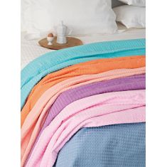 Κουβερτα Colour Waffle 240x260 WAFFLES MELON Palamaiki |  Κουβέρτες Βελουτέ Υπέρδιπλες στο espiti