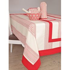 Σετ 4 Πετσέτες Φαγητού Festosi 45x50 KP-369 NATURAL/RUBY Palamaiki |  Πετσέτες Κουζίνας στο espiti
