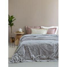 Κουβέρτα Fleece 220x240 ASTER GREY Palamaiki |  Κουβέρτες Βελουτέ Υπέρδιπλες στο espiti