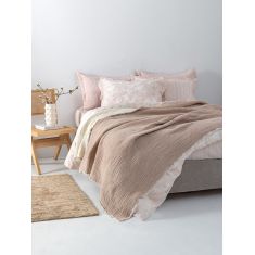 Κουβέρτα muslin 250x240 MOUS BEIGE Palamaiki |  Κουβέρτες Βελουτέ Υπέρδιπλες στο espiti