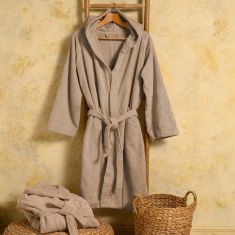 ΜΠΟΥΡΝΟΥΖΙ ΕΝΗΛΙΚΩΝ BLOOM BEIGE MEDIUM M MELINEN |  Μπουρνούζια στο espiti