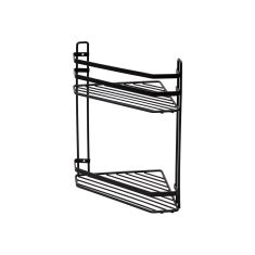 ESTIA ΕΤΑΖΕΡΑ ELEGANT ΜΕΤΑΛΛΙΚΗ ΓΩΝΙΑΚΗ 2 ΘΕΣΕΩΝ 32x28x18cm ΜΑΥΡΗ - 02-6471 Estia |  Σετ Μπάνιου στο espiti