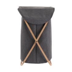 ESTIA ΚΑΛΑΘΙ ΑΠΛΥΤΩΝ BAMBOO ESSENTIALS 40x40x70cm ΜΕ ΘΗΚΗ ΠΟΛΥΕΣΤΕΡΑ ΠΤΥΣΣΟΜΕΝΟ ΓΚΡΙ - 02-13158 Estia |  Αξεσουάρ Μπάνιου - διάφορα στο espiti