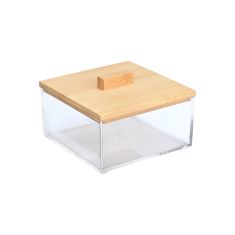 ESTIA ΚΟΥΤΙ ΑΠΟΘΗΚΕΥΣΗΣ & ΟΡΓΑΝΩΣΗΣ BAMBOO ESSENTIALS ΤΕΤΡΑΓΩΝΟ  9x9x6cm ΜΕ ΚΑΠΑΚΙ - 02-17675 Estia |  Αξεσουάρ Μπάνιου - διάφορα στο espiti