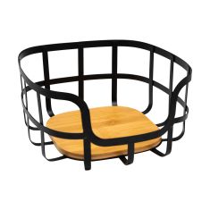 ESTIA ΦΡΟΥΤΙΕΡΑ BAMBOO ESSENTIALS ΜΕΤΑΛΛΙΚΗ 24x24x12.7cm ΜΑΥΡΗ - 01-13226 Estia |  Εργαλεία Κουζίνας - Αξεσουάρ στο espiti