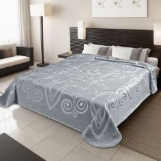 ΚΟΥΒΕΡΤΑ ΙΣΠΑΝΙΑΣ ΥΠΕΡΔΙΠΛΗ 220Χ240 BELPLA  STER 516 GREY(51) |  Κουβέρτες Βελουτέ Υπέρδιπλες στο espiti