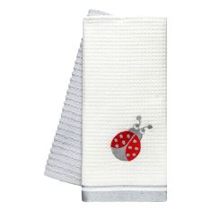 Beauty Home Ποτηρόπανα σετ 2τμχ Ladybug Art 8816 40x60 Γκρι       |  Πετσέτες Κουζίνας στο espiti