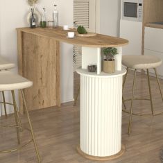 Τραπέζι μπαρ Bohema Megapap χρώμα sepet oak - ivory 150x51,6x101,8εκ. |  Τραπέζια στο espiti