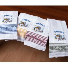 Σετ 12 τεμαχίων ποτηρόπανα (45cm x 65cm) ανεμόμυλος GREECE 5206978168918 SilkFashion |  Πετσέτες Κουζίνας στο espiti