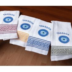 Σετ 12 τεμαχίων ποτηρόπανα (45cm x 65cm) μάτι THASSOS 5206978169168 SilkFashion |  Πετσέτες Κουζίνας στο espiti