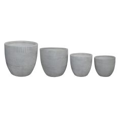 ΣΕΤ 4ΤΜΧ ΓΛΑΣΤΡΕΣ ΣΤΡΟΓΓΥΛΕΣ ΣΕΙΡΑ GARDENER HM4719 FIBERCLAY-ΧΡΩΜΑ CEMENT Φ44x43Υεκ |  Λουλούδια στο espiti