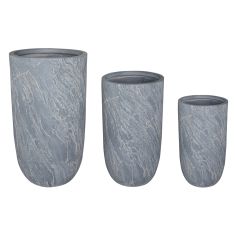 ΣΕΤ 3ΤΜΧ ΓΛΑΣΤΡΕΣ ΚΥΛΙΝΔΡΟΙ ΣΕΙΡΑ GARDENER HM4720 FIBERCLAY-ΧΡΩΜΑ CEMENT Φ44x78.5Υεκ |  Λουλούδια στο espiti