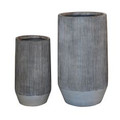 ΣΕΤ 2ΤΜΧ ΓΛΑΣΤΡΕΣ ΚΥΛΙΝΔΡΟΙ ΣΕΙΡΑ GARDENER HM4727 FIBERCLAY-ΧΡΩΜΑ CEMENT Φ36x63.5Υεκ |  Λουλούδια στο espiti