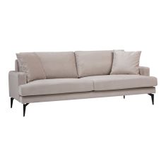 Καναπές 2θέσιος Fortune pakoworld βελούδο μπεζ-μαύρο 175x90x88εκ |  Κατόπιν Παραγγελίας στο espiti