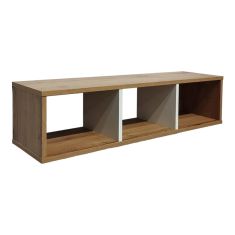Ραφιέρα τοίχου Flevior pakoworld σε sonoma με λευκή απόχρωση 90x22x25.6εκ |  Ραφιέρες τοίχου στο espiti